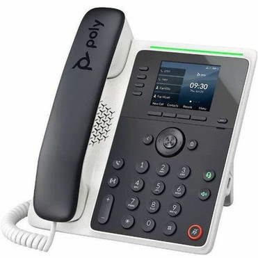Poly Edge E220 IP Phone - Corded - Corded - Bluetooth NFC - Desktop Wall Mountable - 4 x Total Line - VoIP - 2 x Network RJ-45 - 2200-86990-001