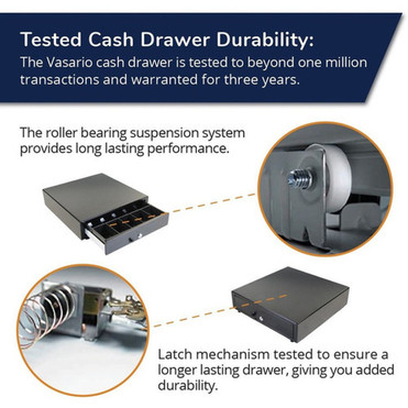 apg Genesis Cash Drawer - USD 5 Bill - 5 Coin - Stainless Steel Plastic - Black - 430 10922 mm Height x 1620 41148 mm Width VP101-BL1616