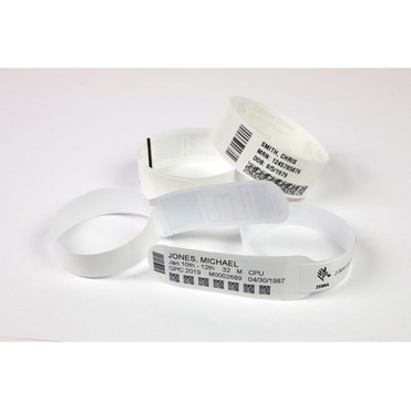 Zebra Wristband Polypropylene 075 x 11in Direct Thermal Zebra Z-Band Direct HC100 - 075 Width x 11 Length - 200Roll - Permanent - 10006997K
