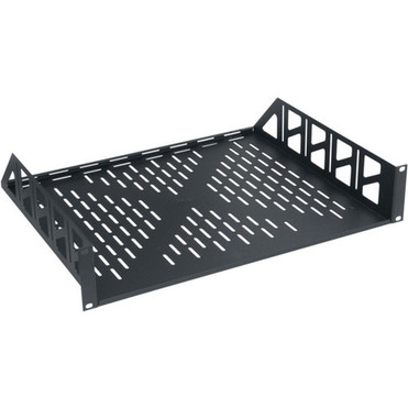 Middle Atlantic U2V Vented Universal Rack Shelf - 2U Rack Height - Rack-mountable - Black Powder Coat - 2268 kg Maximum Weight U2V