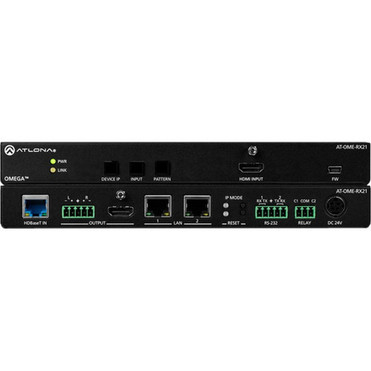 Atlona Scaler for HDBaseT and HDMI - 1 Output Device - 330 ft 100584 mm Range - 3 x Network RJ-45USB - 1 x HDMI In - 1 x HDMI Out AT-OME-RX21
