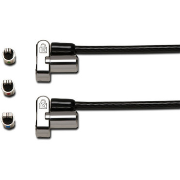 Kensington Universal 3-in-1 Keyed Cable Lock - Twin Lockheads - Keyed Different - Keyed Lock - Plastic Carbon Steel - 59 ft - For K63380WW