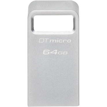 Kingston DataTraveler Micro USB Flash Drive - 64 GB - USB 32 Gen 1 Type A - 200 MBs Read Speed - Silver - 5 Year Warranty DTMC3G264GB