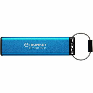 IronKey Keypad 200 256GB USB 32 Gen 1 Type C Flash Drive - 256 GB - USB 32 Gen 1 Type C - 280 MBs Read Speed - 200 MBs Write - IKKP200C256GB