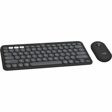 Logitech Pebble 2 Combo for Mac Wireless Keyboard and Mouse - USB Type A Wireless Bluetooth Keyboard - Tonal Graphite - USB Type A - - 920-012200