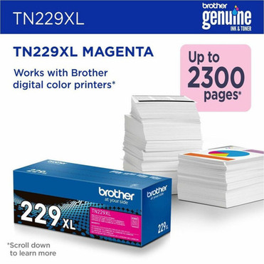 Brother Original High Yield Laser Toner Cartridge - Magenta - 1 Each - 2300 Pages Magenta TN229XLM