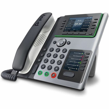 Poly Edge E450 IP Phone - Corded - CordedCordless - Wi-Fi Bluetooth - Desktop - Black - VoIP - IEEE 80211abgnac - 2 x Network - 82M90AA