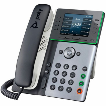 Poly Edge E300 IP Phone - Corded - Corded - Desktop Wall Mountable - Black - VoIP - 2 x Network RJ-45 - PoE Ports 82M92AA