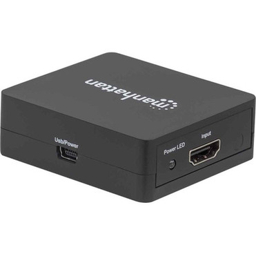Manhattan HDMI Splitter 2-Port  1080p Black Displays output from x1 HDMI source to x2 HD displays same output to both displays - 207652