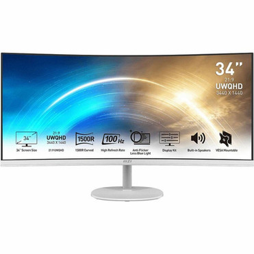 MSI Pro MP341CQW 34 Class UW-QHD Curved Screen LCD Monitor - 219 - 34 Viewable - Vertical Alignment VA - 3440 x 1440 - 107 - - 1 PROMP341CQW