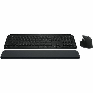 Logitech MX Keys S Combo - Performance Wireless Keyboard and Mouse with Palm Rest - USB Bluetooth Keyboard - Black - USB Wireless - - 920-012274