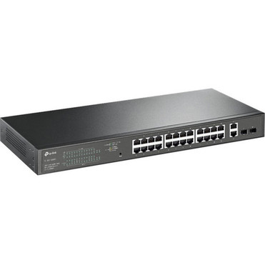 TP-Link 28-Port Gigabit Easy Smart Switch with 24-Port PoE - 28 Ports - Manageable - 2 Layer Supported - Modular - 2 SFP Slots - 27 W TL-SG1428PE