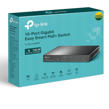 TP-Link 10-Port Gigabit Easy Smart Switch with 8-Port PoE - 10 Ports - Manageable - Gigabit Ethernet - 101001000Base-T 1000Base-X TL-SG1210MPE