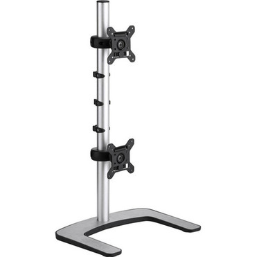 Atdec dual stack or single monitor desk mount with a freestanding base VESA 75x75 100x100 Suits flat and curved displays - dual up VFS-DV