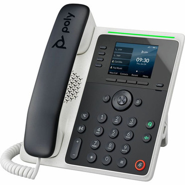 Poly Edge E220 IP Phone - Corded - Corded - Bluetooth - Desktop Wall Mountable - Black - VoIP - 2 x Network RJ-45 - PoE Ports 89B50AAABA