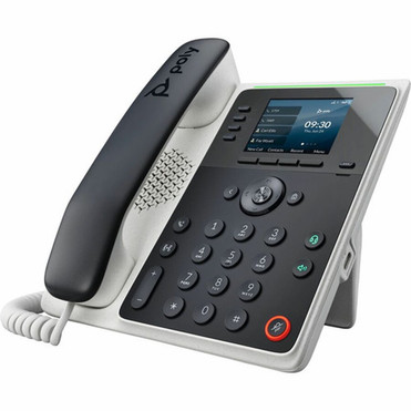 Poly Edge E220 IP Phone - Corded - Corded - Bluetooth - Desktop Wall Mountable - Black - VoIP - 2 x Network RJ-45 - PoE Ports 89B50AAABA