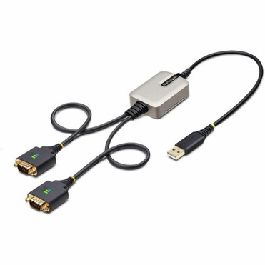 StarTechcom 2ft60cm 2-Port USB to Serial Adapter Cable COM Retention FTDI DB9 RS232 Changeable DB9 ScrewsNuts - Add two DB9 to 2P1FFC-USB-SERIAL