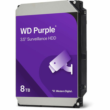 WD Purple WD85PURZ 8 TB Hard Drive - 35 Internal - SATA SATA600 - Conventional Magnetic Recording CMR Method - 180 TB TBW - 3 WD85PURZ
