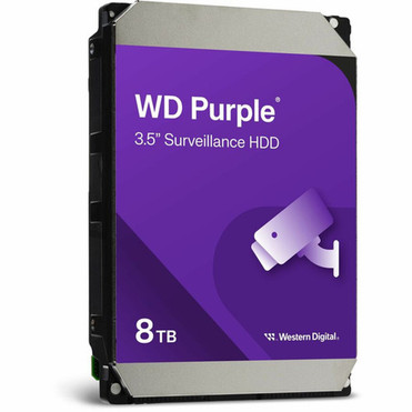 WD Purple WD85PURZ 8 TB Hard Drive - 35 Internal - SATA SATA600 - Conventional Magnetic Recording CMR Method - 180 TB TBW - 3 WD85PURZ