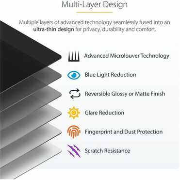 StarTechcom StarTechcom 13-inch MacBook Air M2M3 Laptop Privacy Screen Removable and Reversible Anti-Glare Blue Light Filter - a 13MAM-PRIVACY-SCREEN