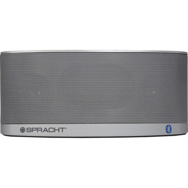 Spracht Blunote20 Portable Bluetooth Speaker System - 10 W RMS - Silver - Battery Rechargeable - USB - 1 Pack WS4015