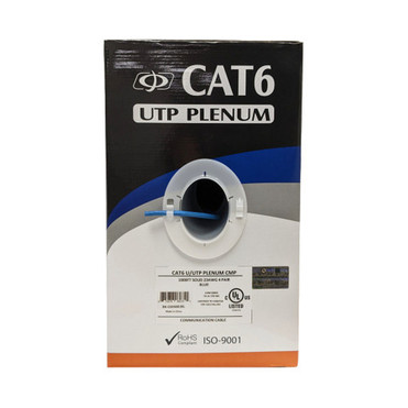 1000ft 4 Pair CAT6 Solid UUTP 550Mhz 23AWG CMP Plenum Bulk Cable - Yellow