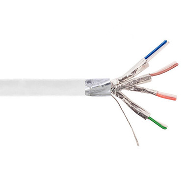 1000ft 4 Pair CAT6 550Mhz 26AWG Stranded Shielded FFTP FT4CMR Bulk Cable - White