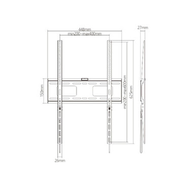Fixed Portrait TV Wall Mount Bracket for Flat LCDLEDS - Fits Sizes 37-70 inches - Maximum VESA 400x600