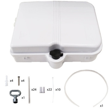 IndoorOutdoor 24-port Plastic Fiber Terminal Box - White