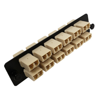 Loaded LGX Adapter Panel with 12x Duplex LCPC Multimode - Black