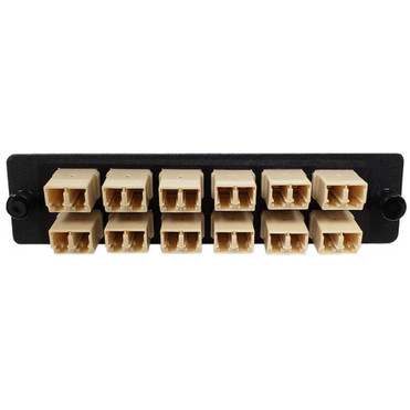 Loaded LGX Adapter Panel with 12x Duplex LCPC Multimode - Black