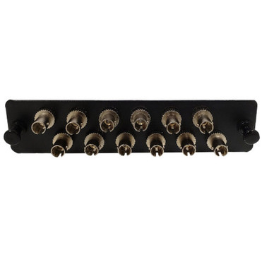 Loaded LGX Adapter Panel with 12x Simplex STUPC SMMM - Black