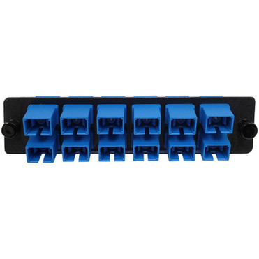 Loaded LGX Adapter Panel with 12x Simplex SCUPC Singlemode - Black