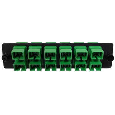 Loaded LGX Adapter Panel with 12x Simplex SCAPC Singlemode - Black