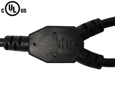 IEC C14 to 2x IEC C13 Power Splitter Cable - SJT - 2ft - 18AWG