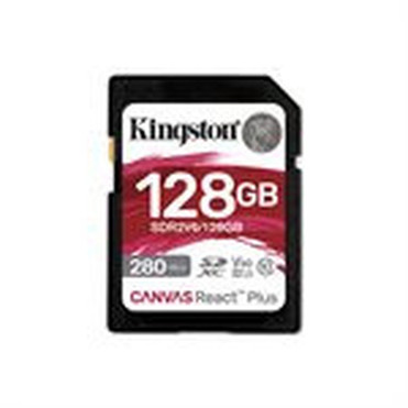 Kingston Canvas React Plus 128 GB UHS-II U3 V60 SDXC - 280 MBs Read - 100 MBs Write SDR2V6128GBCR