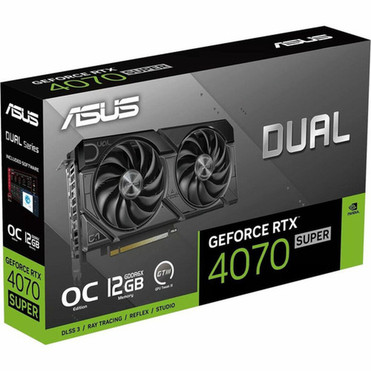 Asus NVIDIA GeForce RTX 4070 SUPER Graphic Card - 12 GB GDDR6X - 7680 x 4320 - 255 GHz Boost Clock - 192 bit Bus Width - PCI Express DUAL-RTX4070S-O12G-EVO