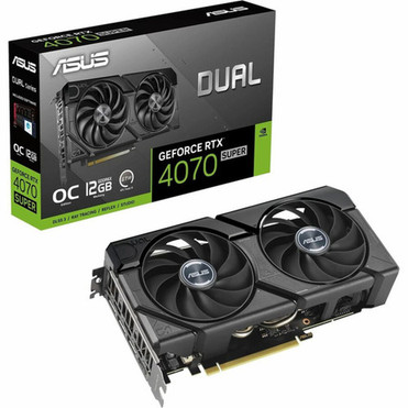 Asus NVIDIA GeForce RTX 4070 SUPER Graphic Card - 12 GB GDDR6X - 7680 x 4320 - 255 GHz Boost Clock - 192 bit Bus Width - PCI Express DUAL-RTX4070S-O12G-EVO
