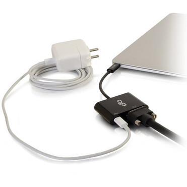 C2G USB-C To VGA Video Adapter Converter With Power Delivery - Black - USB 31 Type C - 1 x VGA 29533