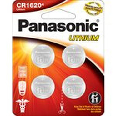 Panasonic CR1620 30 Volt Lithium Coin Cell Batteries - 4 Pack CR1620PA4BL
