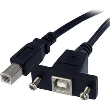 StarTechcom_1_ft_Panel_Mount_USB_Cable_B_to_B_-_FM_-_Type_B_Male_USB_-_Type_B_Female_USB_-_1ft_-_Black_USBPNLBFBM1