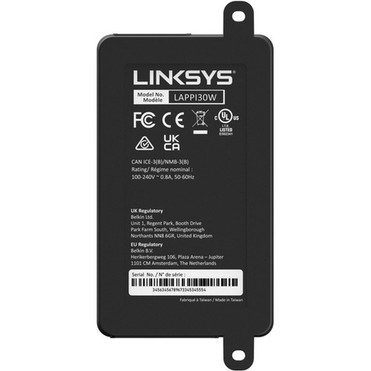 Linksys High Power Gigabit PoE Injector - 2 x Network RJ-45 - 32808 ft 100000 mm Extended Range - Plastic LAPPI30W