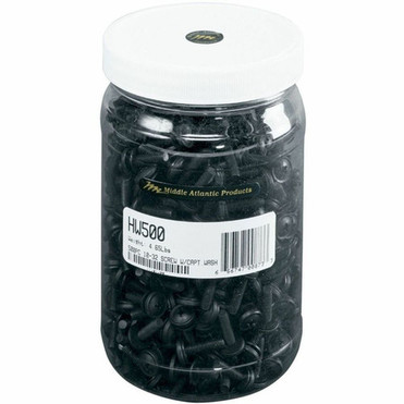 Middle Atlantic HW500 Trim Head Screw with Nylon Washer - Rack Screw - 10 - 075 - Philips - Black - 500  Jar HW500