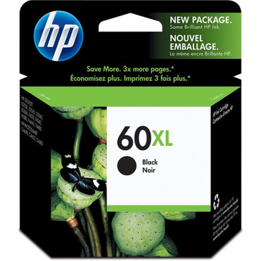 HP 60XL Original Ink Cartridge - Single Pack - Inkjet - 600 Pages - Black - 1 Each CC641WN140