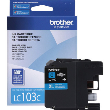 Brother Innobella Original Ink Cartridge - Inkjet - High Yield - 600 Pages - Cyan - 1 Each LC103CS