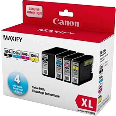 Canon PGI-1200XL CMYK Original Inkjet Ink Cartridge - Cyan Magenta Yellow Black - 4  Pack - Inkjet 9183B008
