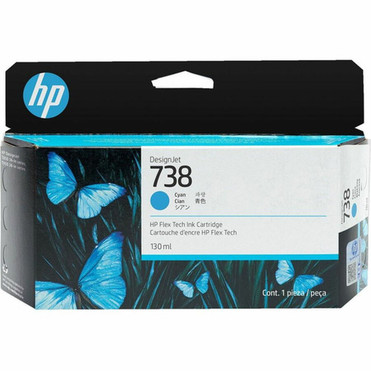 HP 738 Original Inkjet Ink Cartridge - Cyan Pack - 130 mL 498N5A