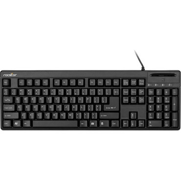 Rocstor KS20T Keyboard with Smartcard Reader - 104 Keys - QWERTZ Layout - Smart Card Reader - USB - Black - TAA Compliant Y10P002-B1