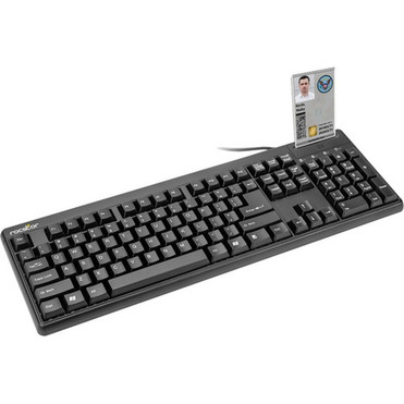 Rocstor KS20T Keyboard with Smartcard Reader - 104 Keys - QWERTZ Layout - Smart Card Reader - USB - Black - TAA Compliant Y10P002-B1