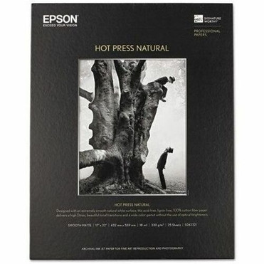 Epson Hot Press Natural Fine Art Paper - 98% Opacity - 17" (431.80 mm) x 22" (558.80 mm) - 330 g/m² Grammage - Smooth, Matte - - (Fleet Network)